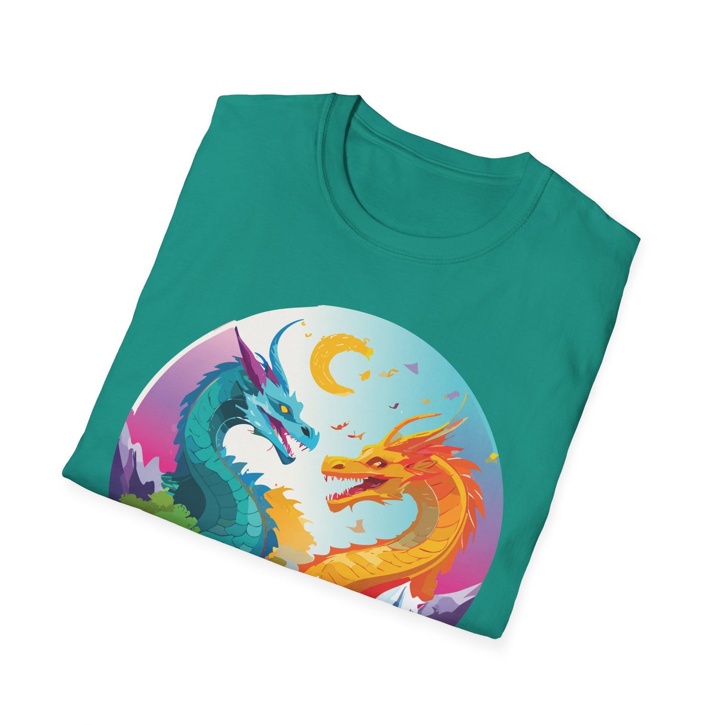 Dragon T Shirt Unisex Gildan Softstyle 64000 Tee Dragon Artwork Animal Print Shirt