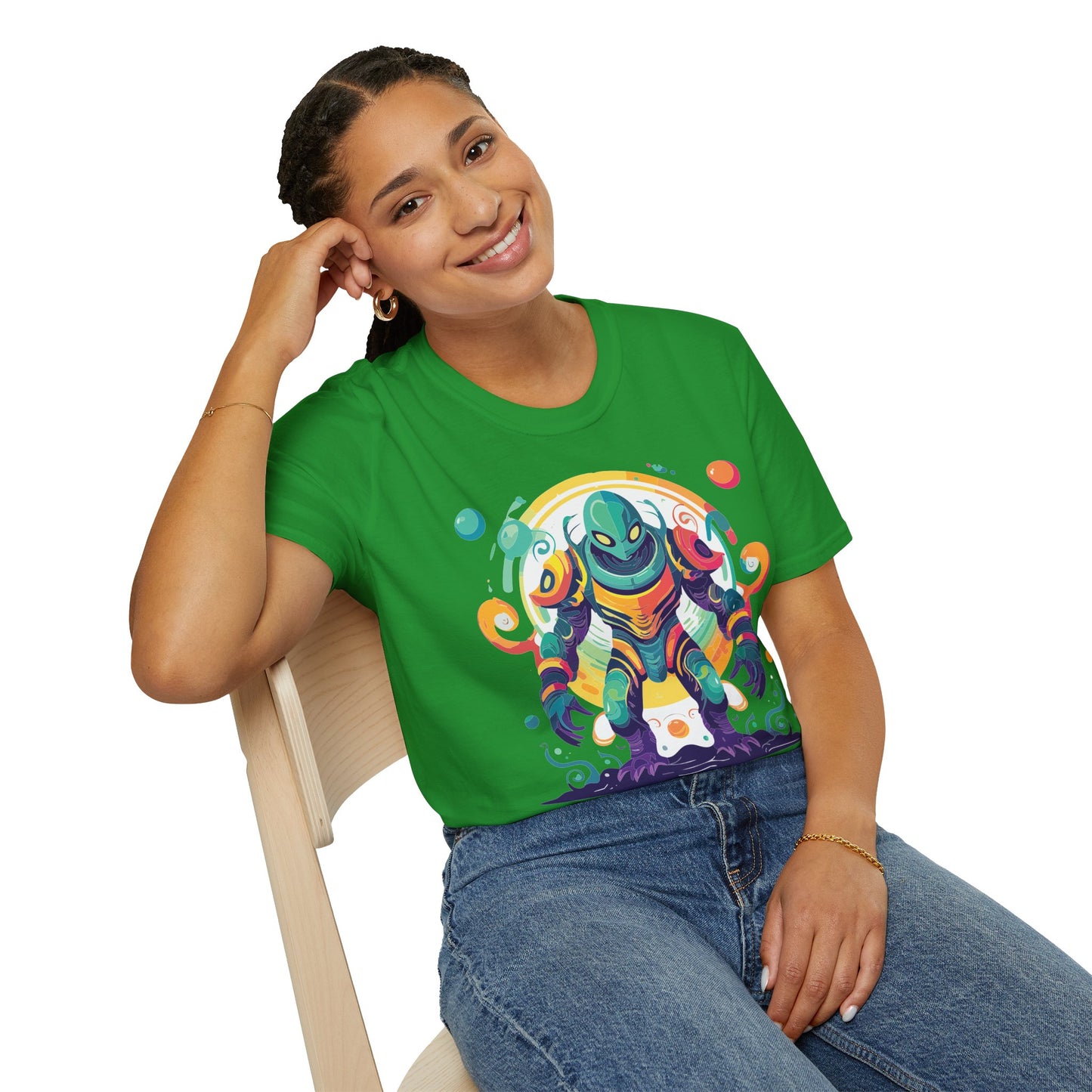 Cosmos Alien T Shirt Unisex Softstyle 64000 with Art Design Durable Comfort Artwork Tee