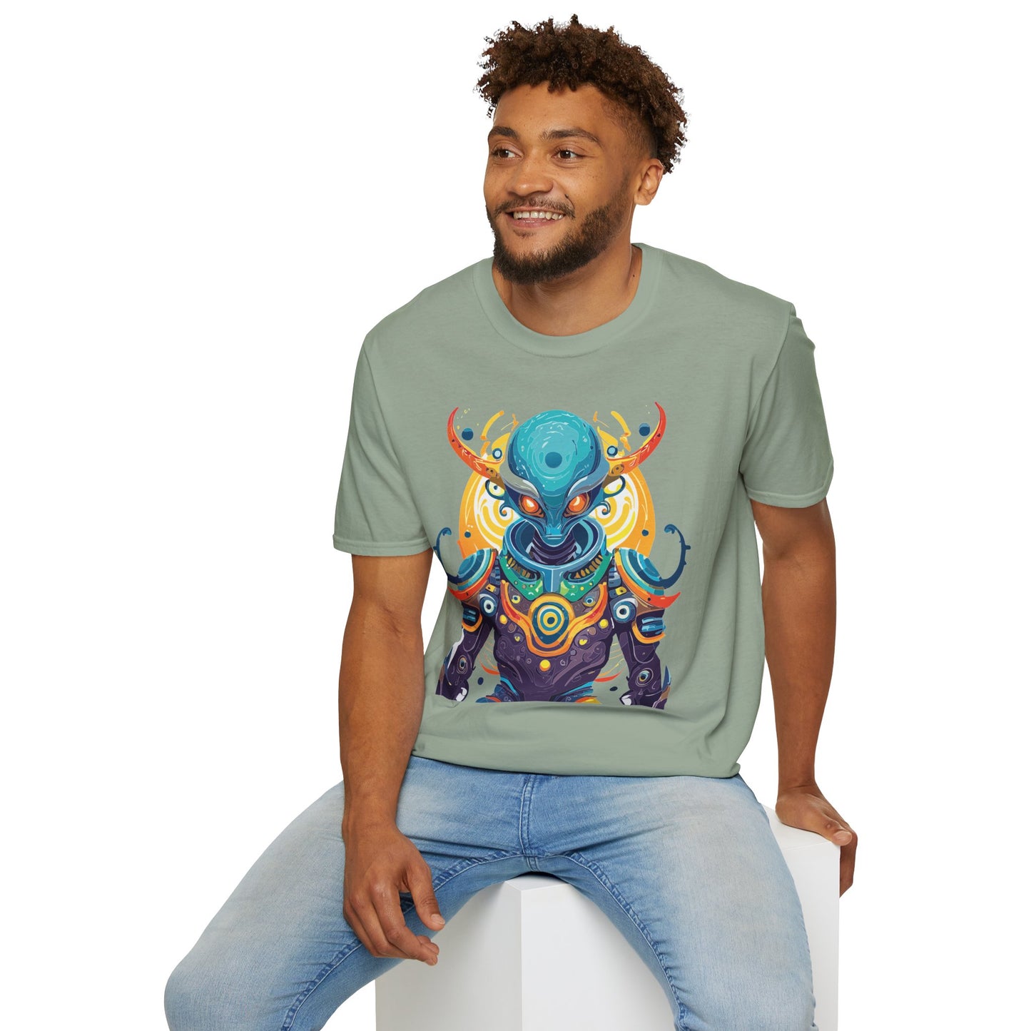 Alien T Shirt Cosmos Shirt Unisex Short Sleeve Tee With Alien Art Design Ring Spun Cotton