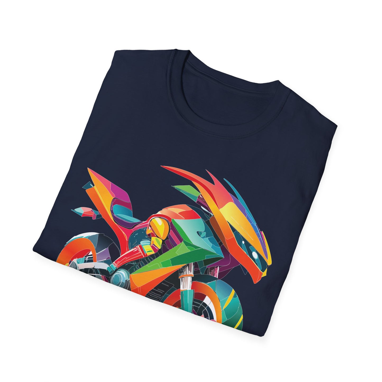 Unisex Bike T Shirt With Motorcycle Artwork Premium Cotton MTB Tee Softstyle 64000
