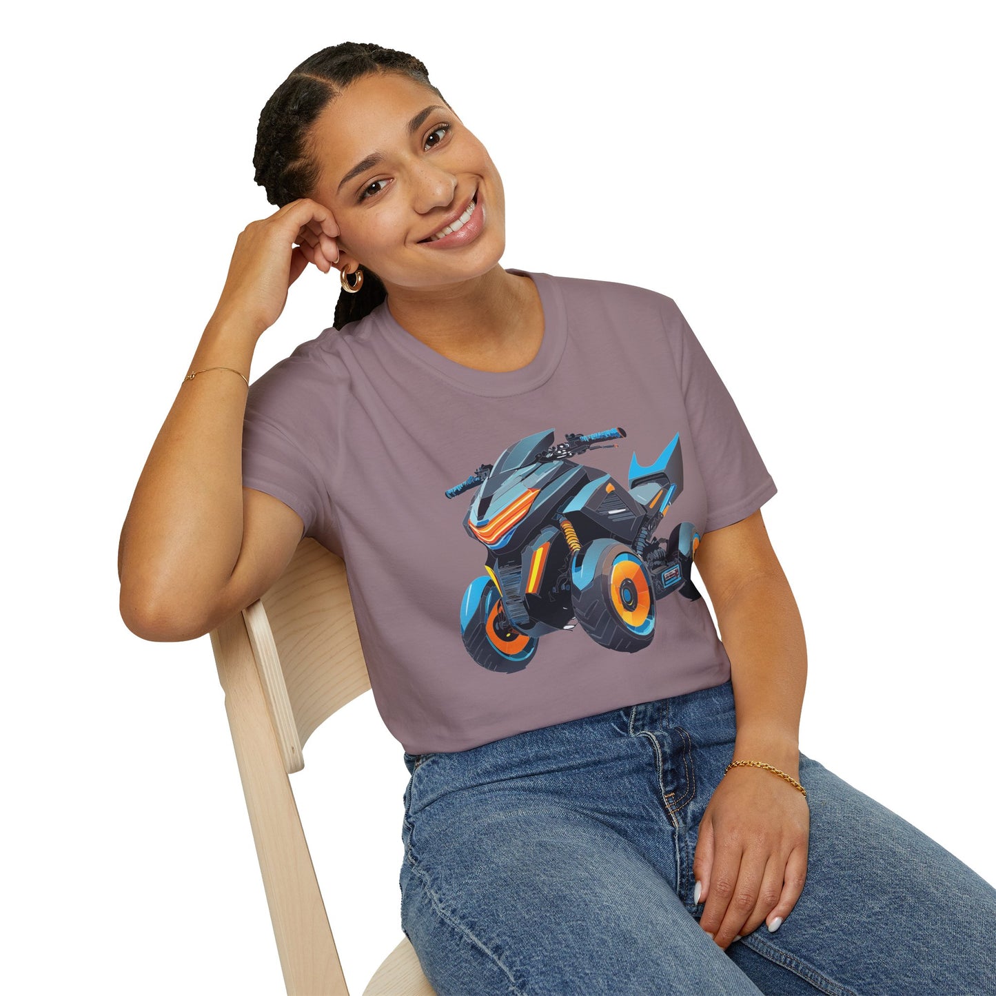 Unisex Motorcycle Art Design T Shirt Softstyle 64000 MTB Graphic Tee For Riders