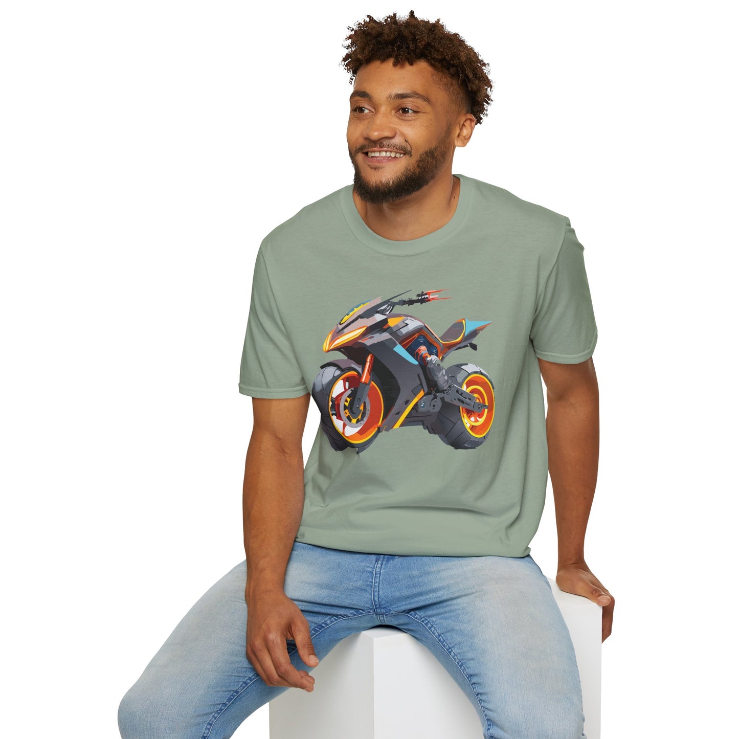 Unisex Bike T Shirt With Motorcycle Graphic MTB Tee Cotton Softstyle Comfort For Riders