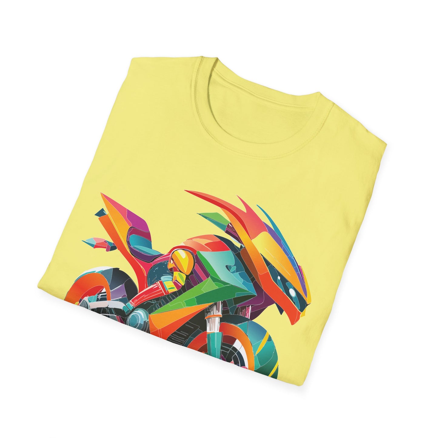 Unisex Bike T Shirt With Motorcycle Artwork Premium Cotton MTB Tee Softstyle 64000