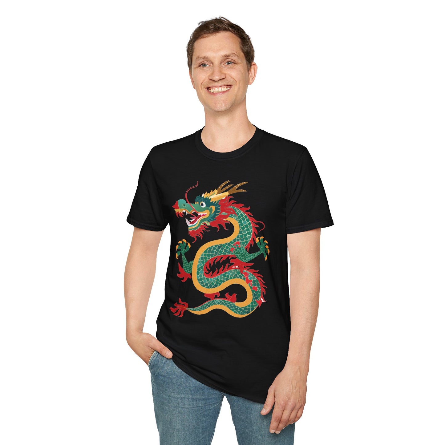Dragon T Shirt Unisex Dragon Shirt With Animal Art Design Gildan Softstyle Tee 100 Cotton