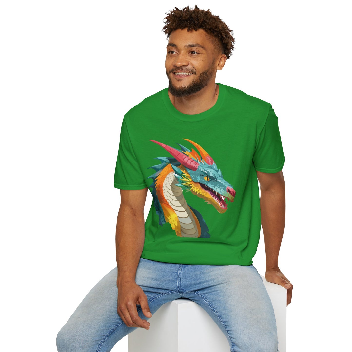 Dragon T Shirt Unisex Softstyle Art Design Tee With Animals Theme Gildan 64000 Premium Quality