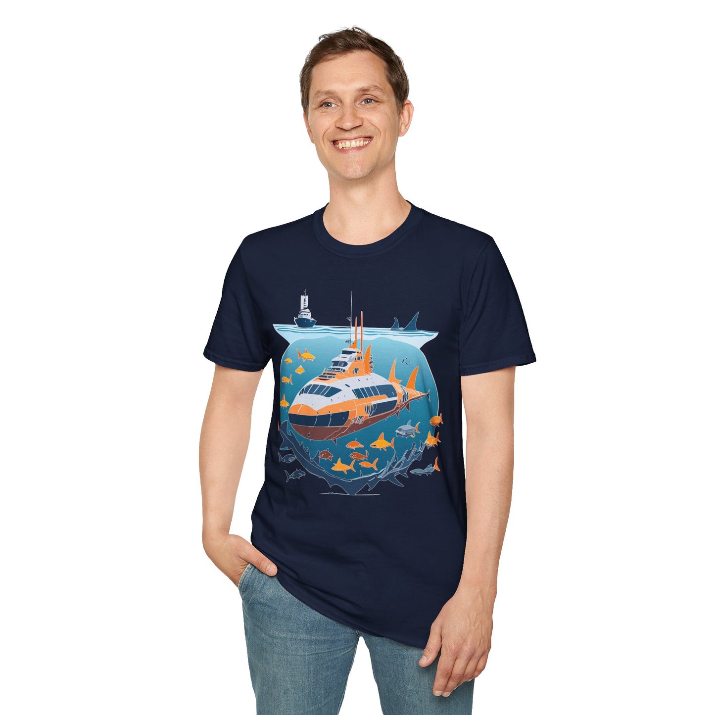 Ocean Tee Shirt, Ocean Shirt, Shirt with Ocean, U boat Tees, Shirt with U-Boat