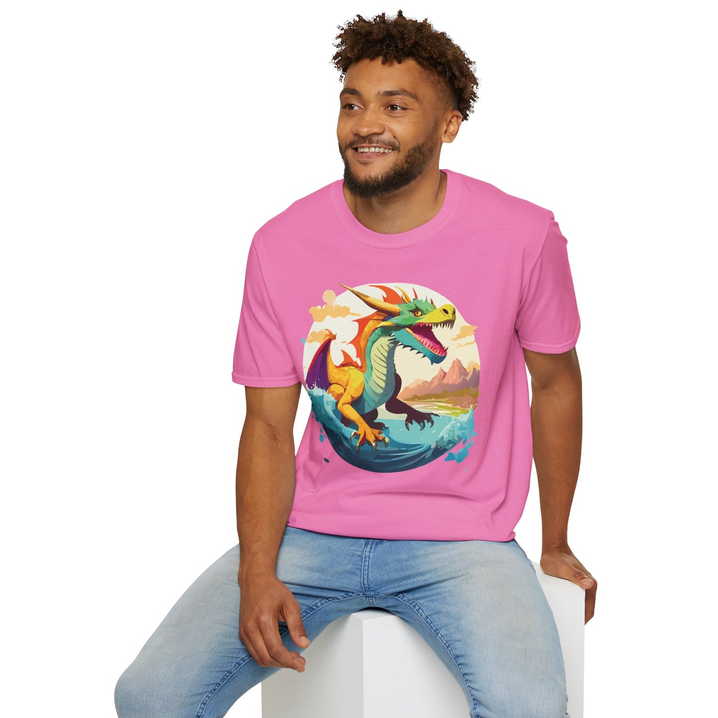 Dragon T Shirt Unisex Animal Print Dragon Shirt Gildan Softstyle Cotton Tee 64000