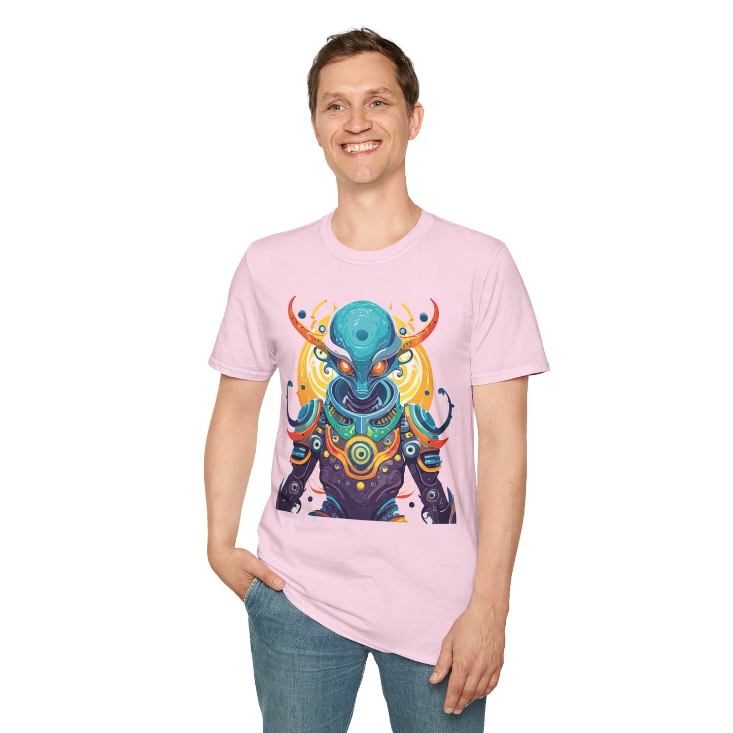 Alien T Shirt Cosmos Shirt Unisex Short Sleeve Tee With Alien Art Design Ring Spun Cotton
