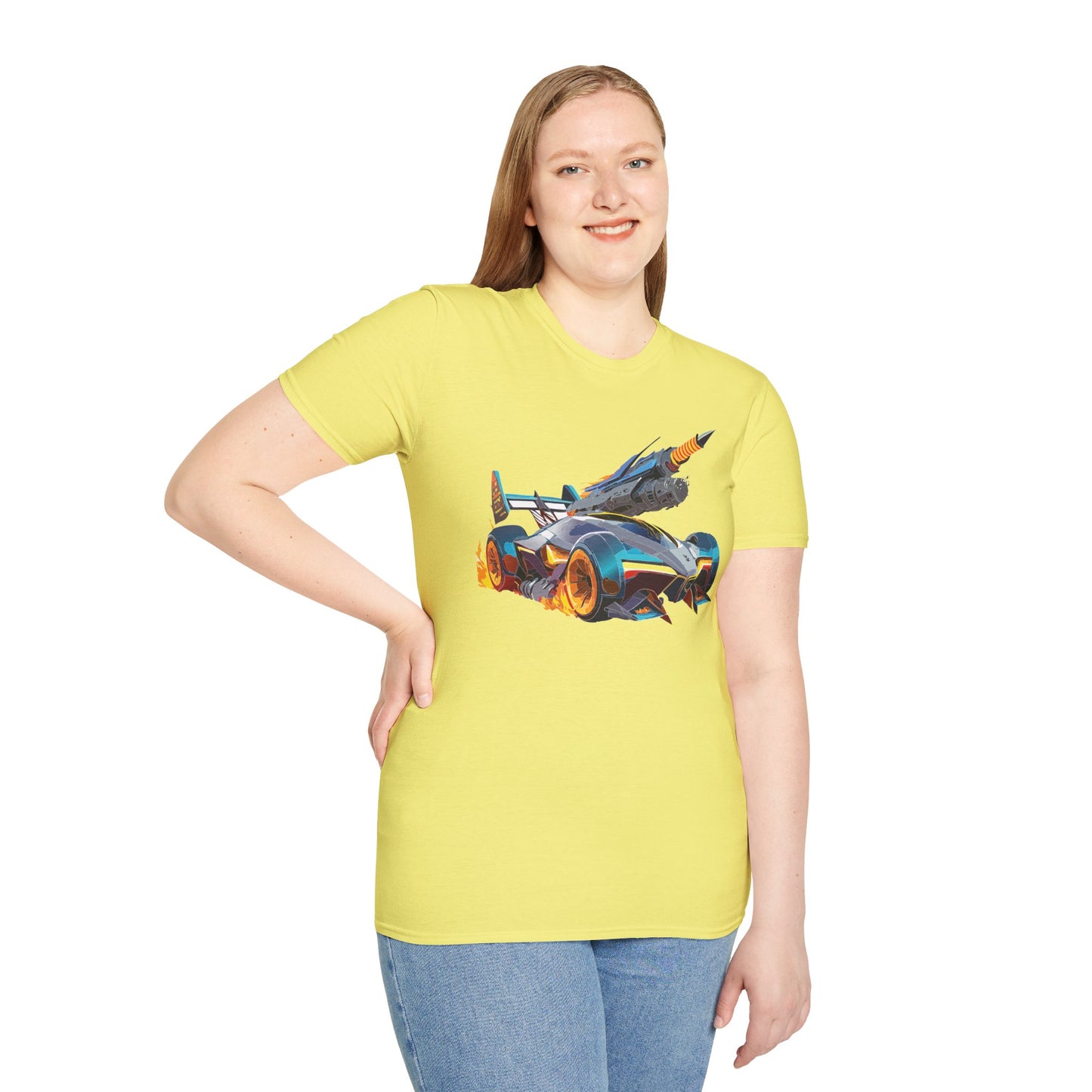Unisex Car T Shirt Softstyle Cotton Tee With Car Design Hot Wheels Graphic Tee For Men And Women