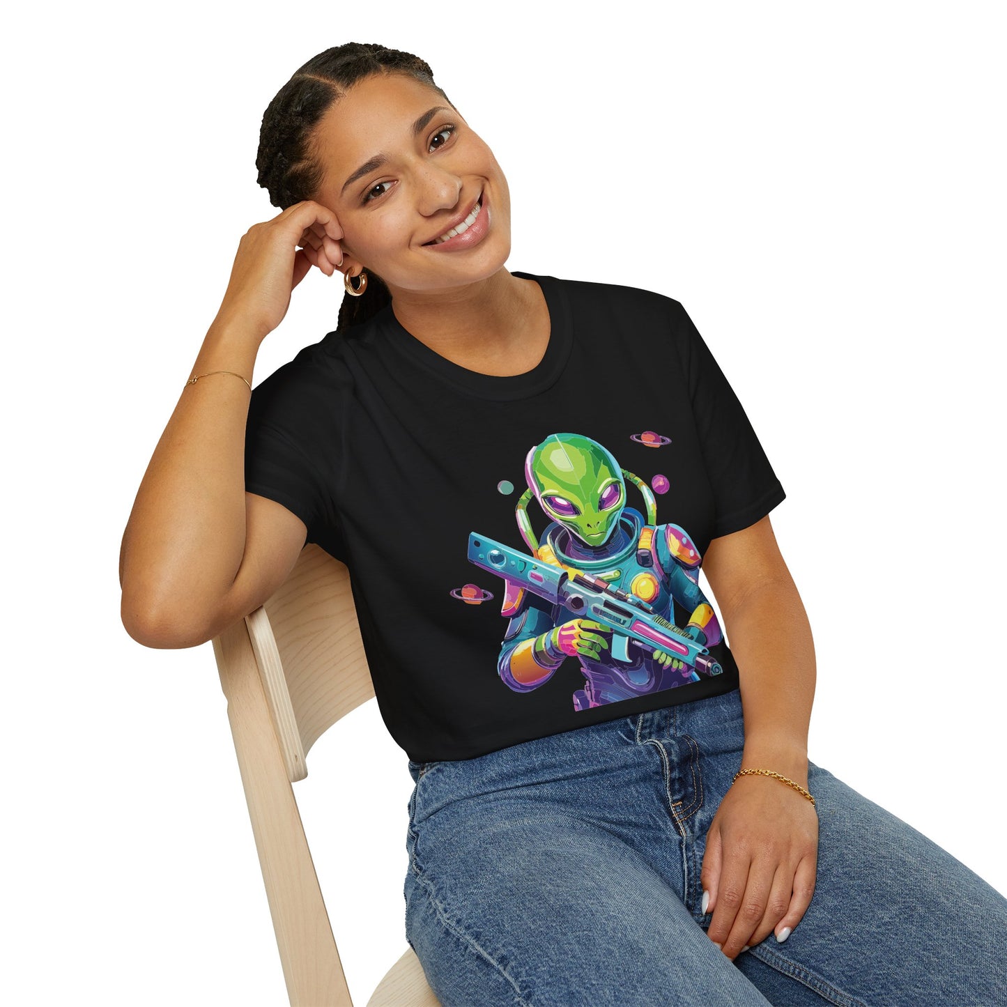 Alien Cosmos T Shirt Unisex Gildan Softstyle 64000 Art Design Tee For Everyday Comfort