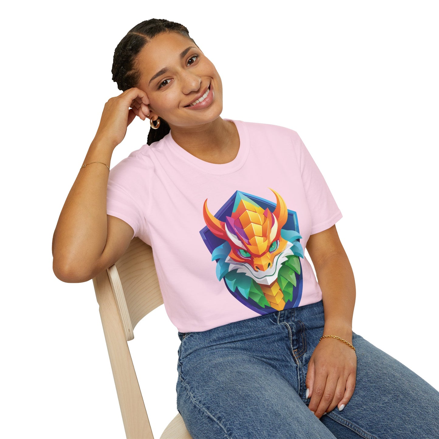 Unisex Dragon T Shirt Softstyle 64000 100 Percent Ring Spun Cotton Comfortable Tee
