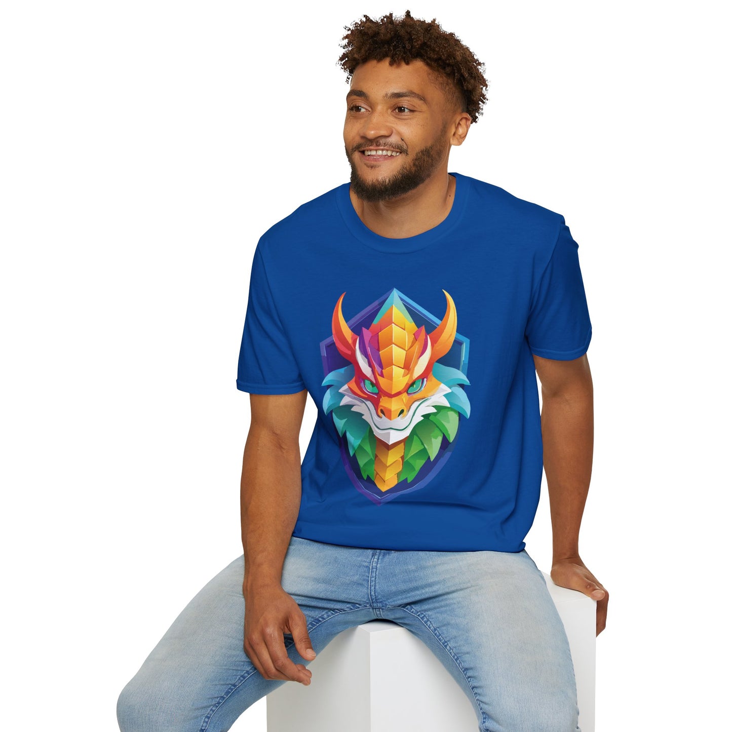Unisex Dragon T Shirt Softstyle 64000 100 Percent Ring Spun Cotton Comfortable Tee