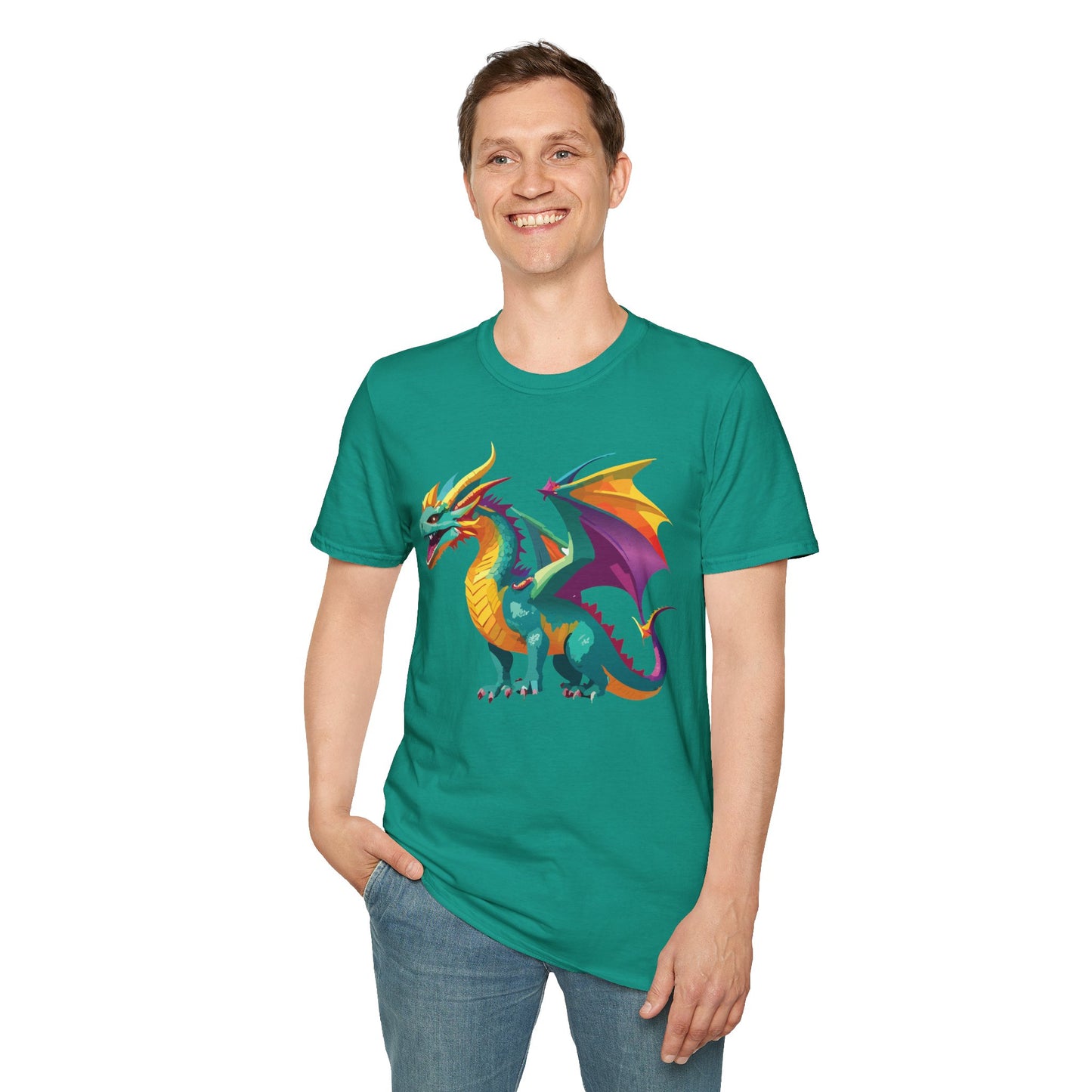 Dragon T Shirt Unisex Short Sleeve Art Design Gildan Softstyle Cotton Tee For Animal Lovers
