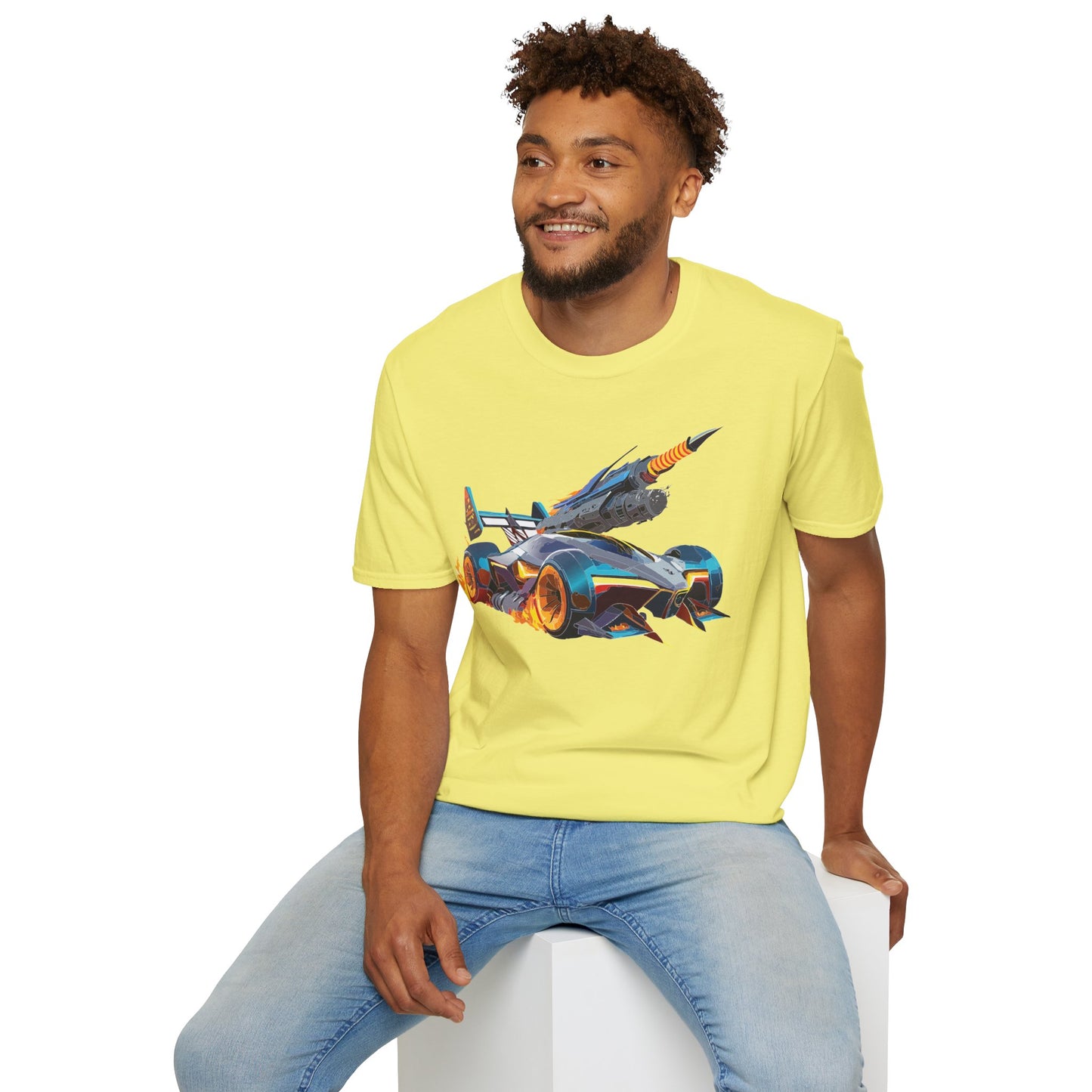 Unisex Car T Shirt Softstyle Cotton Tee With Car Design Hot Wheels Graphic Tee For Men And Women