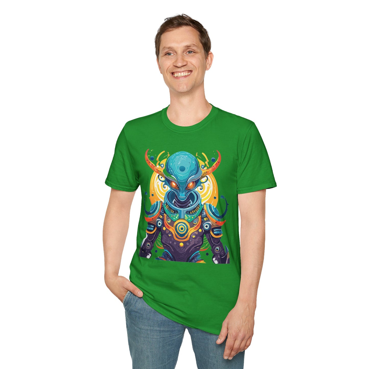 Alien T Shirt Cosmos Shirt Unisex Short Sleeve Tee With Alien Art Design Ring Spun Cotton