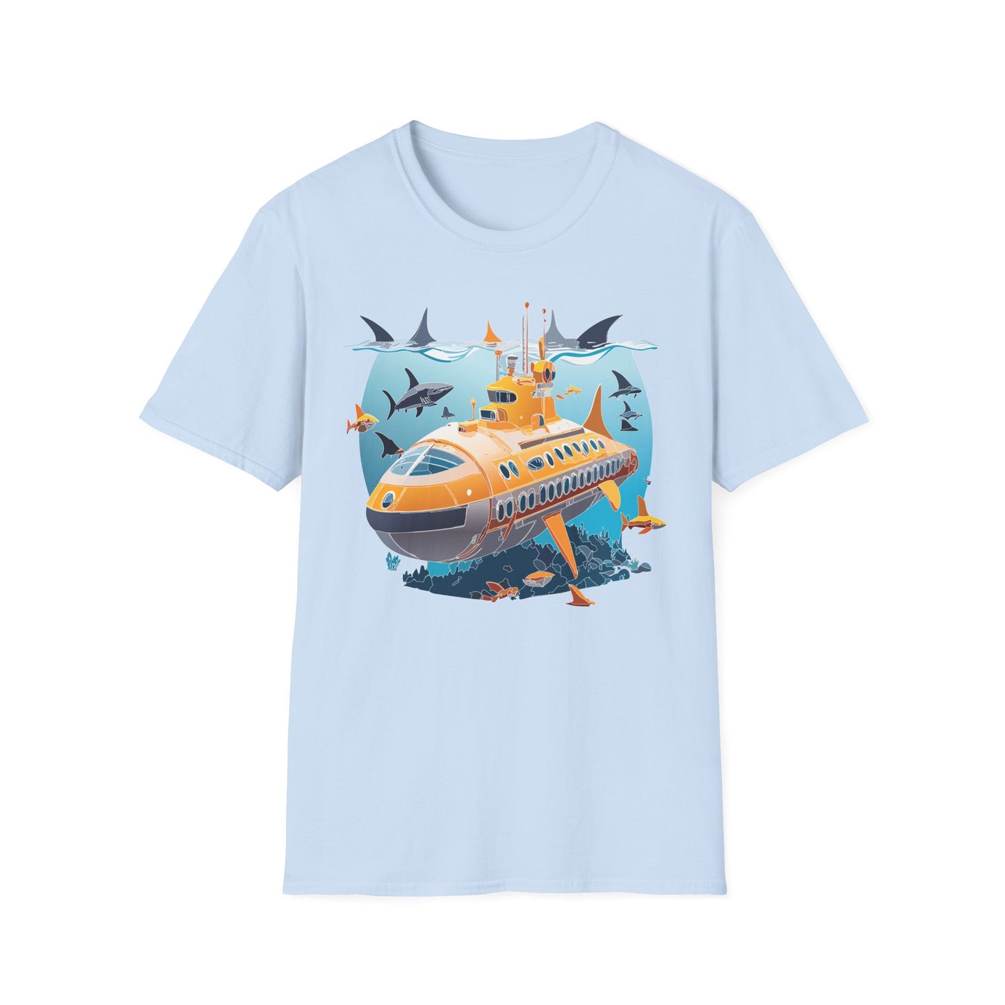 Ocean Tee Shirt, Ocean Shirt, Shirt with Ocean, U boat Tees, Shirt with U-Boat