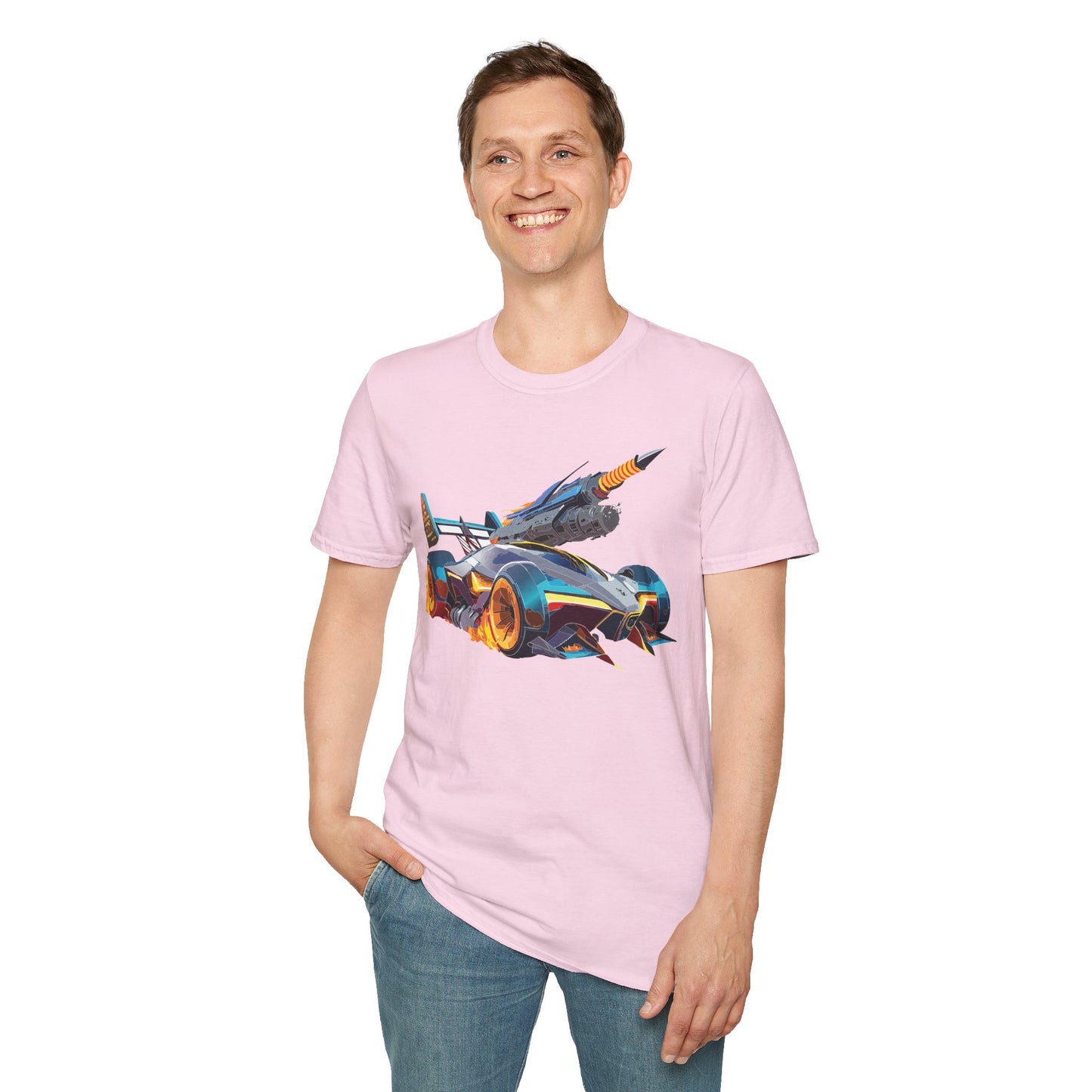 Unisex Car T Shirt Softstyle Cotton Tee With Car Design Hot Wheels Graphic Tee For Men And Women