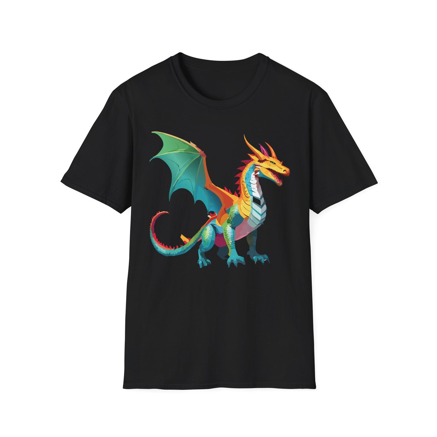 Dragon T Shirt Unisex Animal Design Tee Softstyle Gildan 64000 100 Percent Ring Spun Cotton