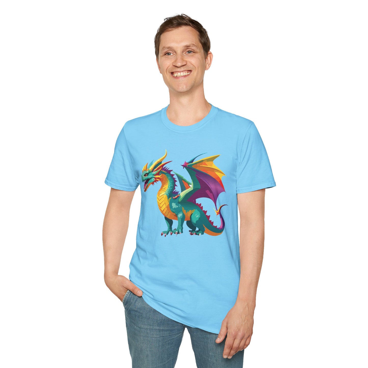 Dragon T Shirt Unisex Short Sleeve Art Design Gildan Softstyle Cotton Tee For Animal Lovers