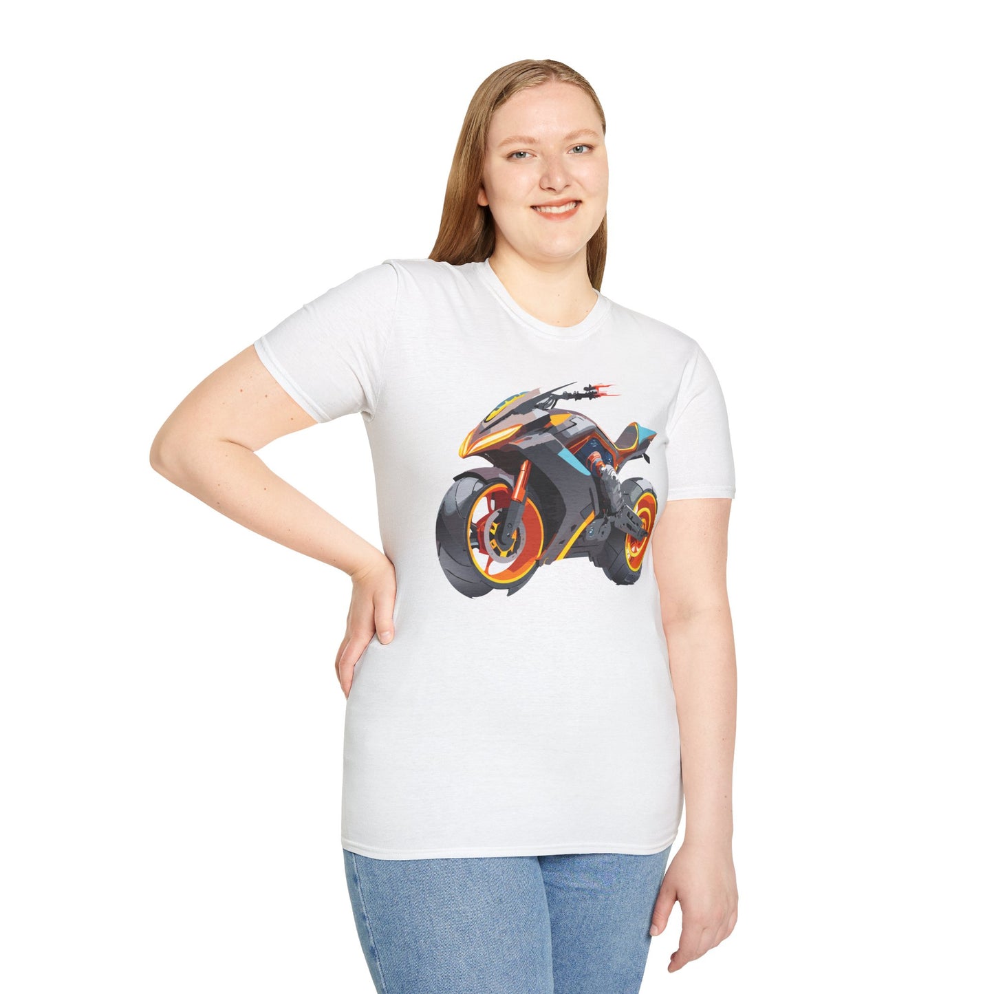 Unisex Bike T Shirt With Motorcycle Graphic MTB Tee Cotton Softstyle Comfort For Riders