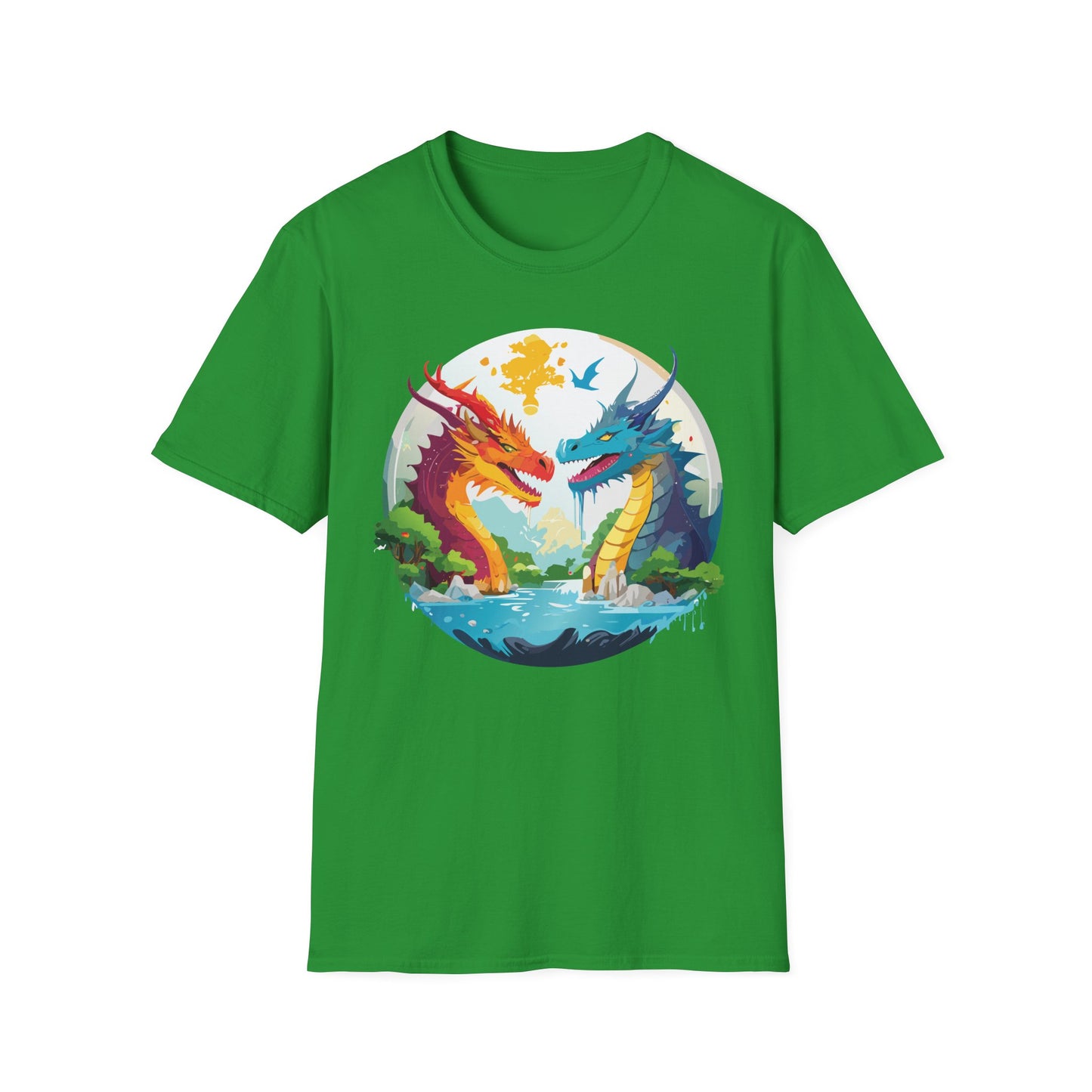 Dragon T Shirt Unisex Gildan Softstyle 64000 100 Percent Cotton Animal Print Tee Artwork