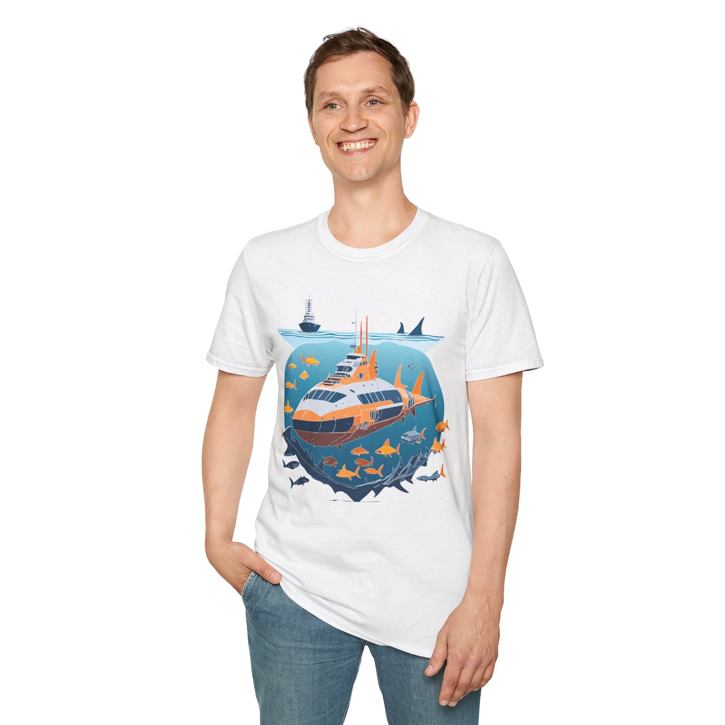 Ocean Tee Shirt, Ocean Shirt, Shirt with Ocean, U boat Tees, Shirt with U-Boat