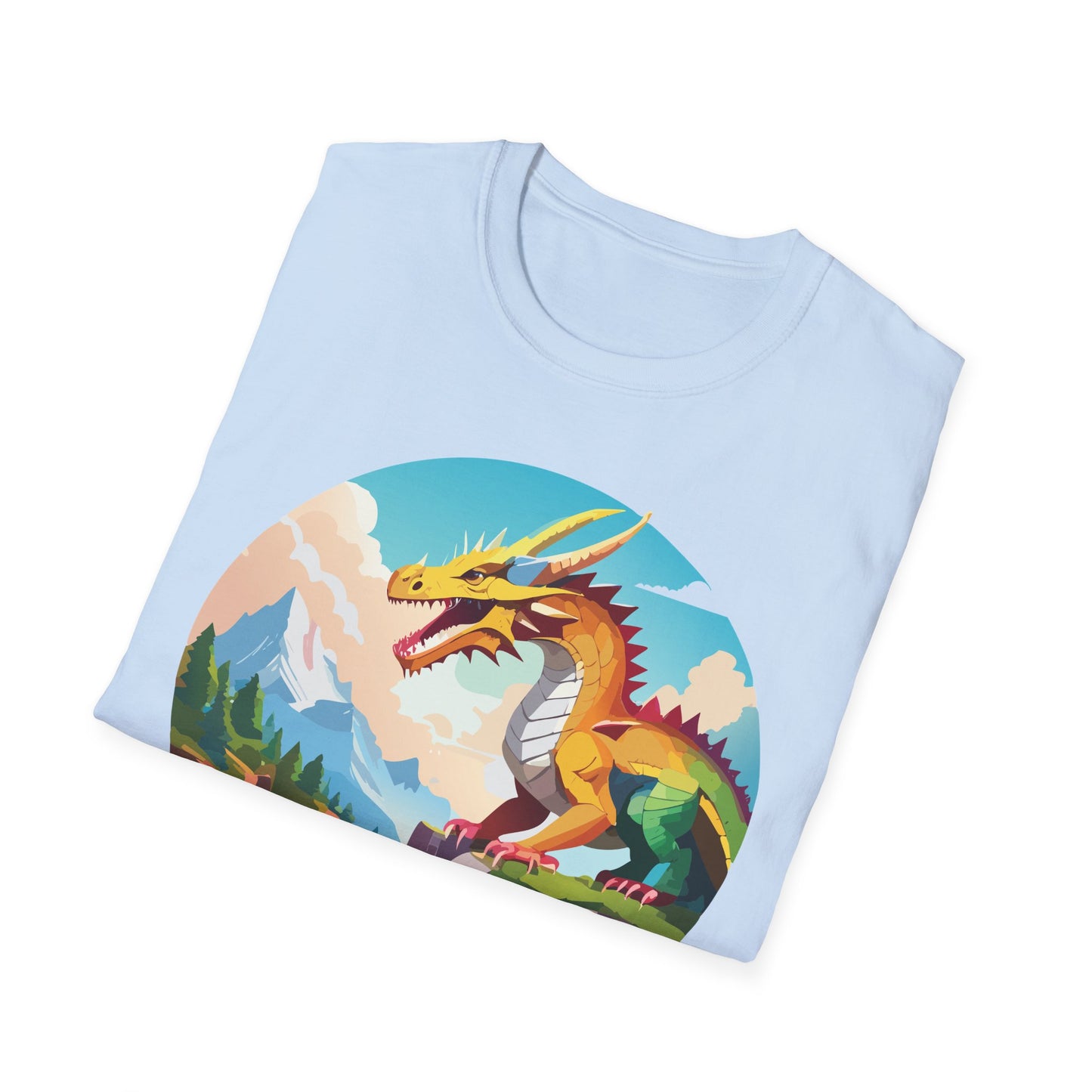 Dragon T Shirt Unisex Softstyle Cotton Tee With Colorful Animal Art Design For Everyday Wear
