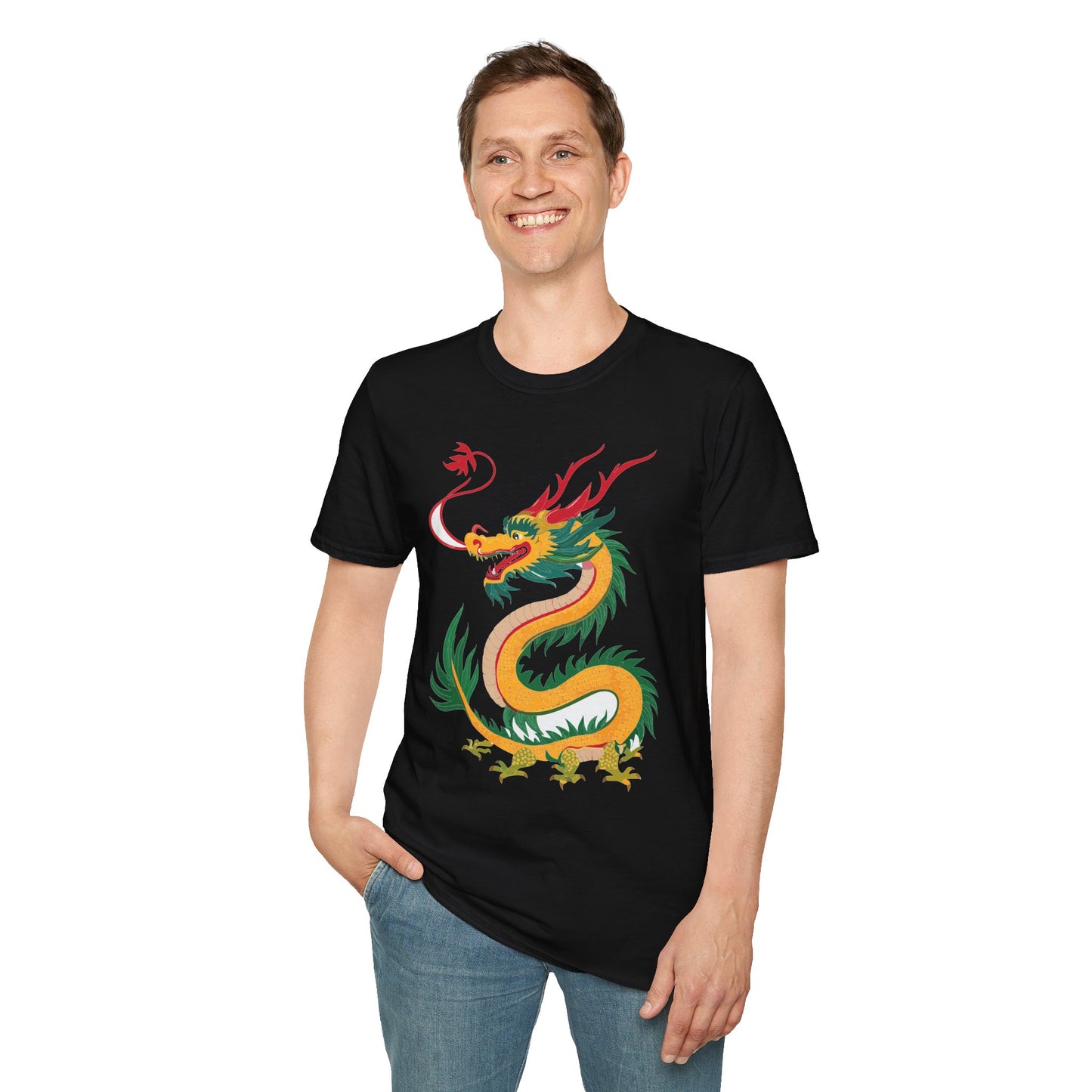 Dragon T Shirt Unisex Dragon Shirt Animal Shirt Gildan Softstyle 64000 100 Percent Cotton Tee