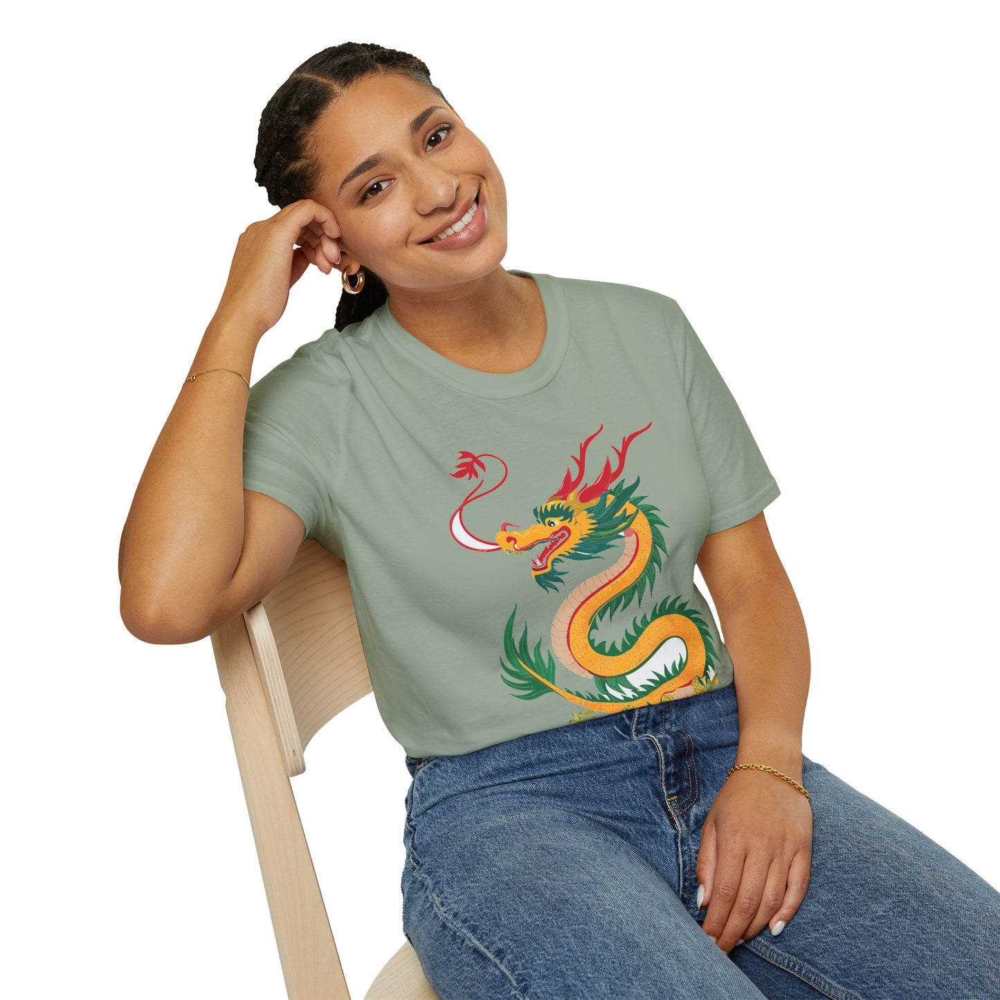 Dragon T Shirt Unisex Dragon Shirt Animal Shirt Gildan Softstyle 64000 100 Percent Cotton Tee