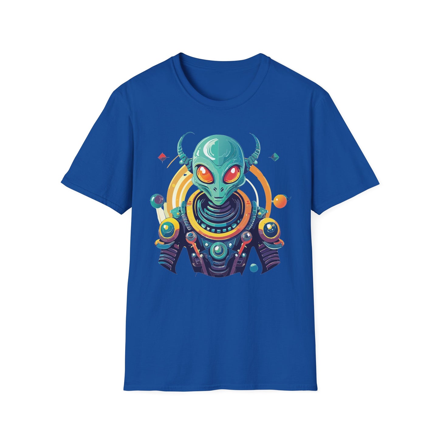 Alien Cosmos T Shirt Unisex Softstyle Cotton Tee With Alien Art Design Premium Comfort