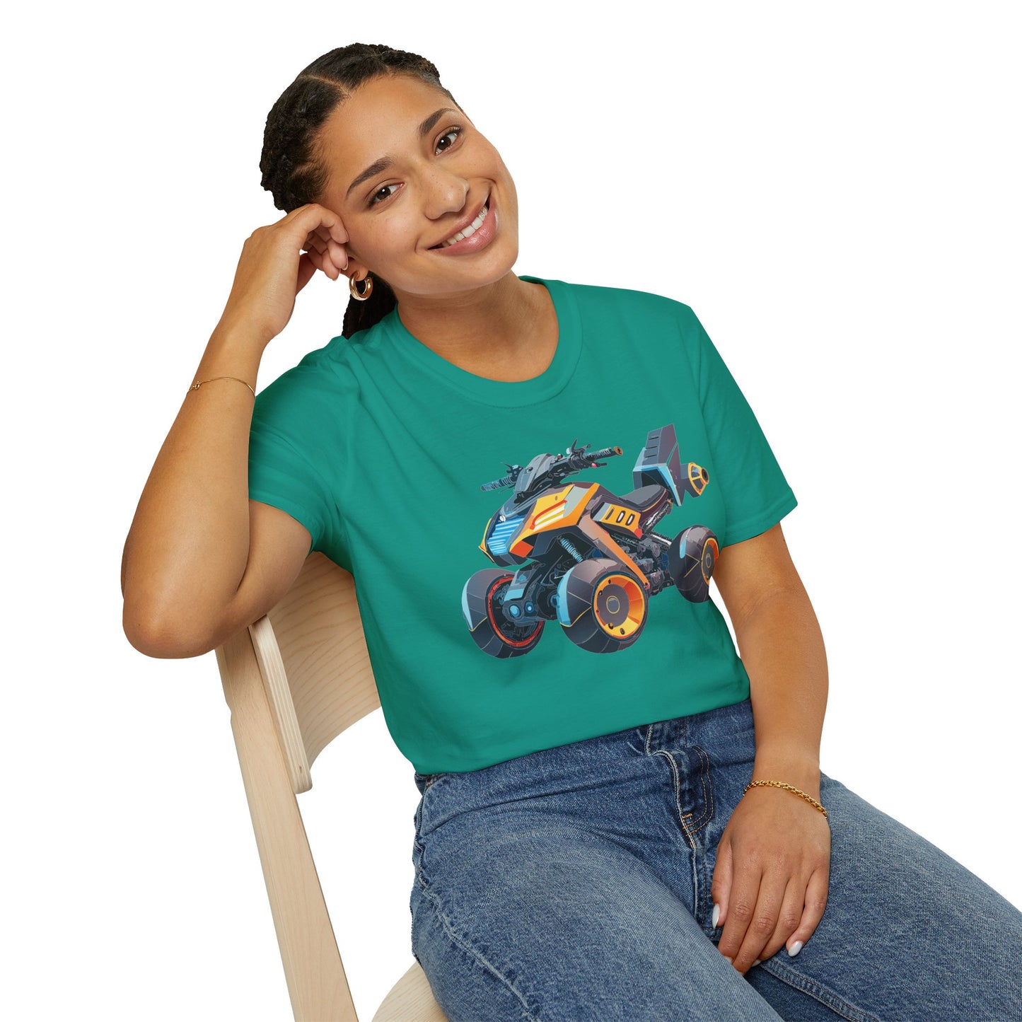 Unisex Bike T Shirt Moto Shirt With Motorcycle Design MTB Tee For Riders One Hundred Percent Cotton