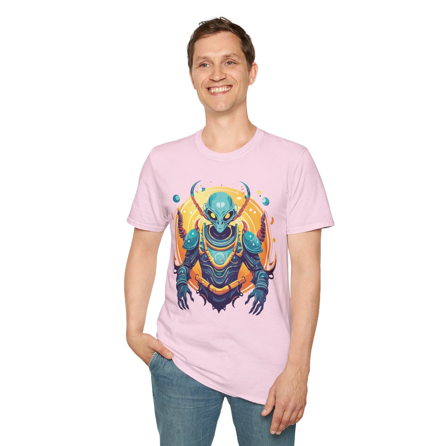 Cosmos Alien T Shirt Unisex Softstyle Short Sleeve Tee With Alien Art Design Artwork