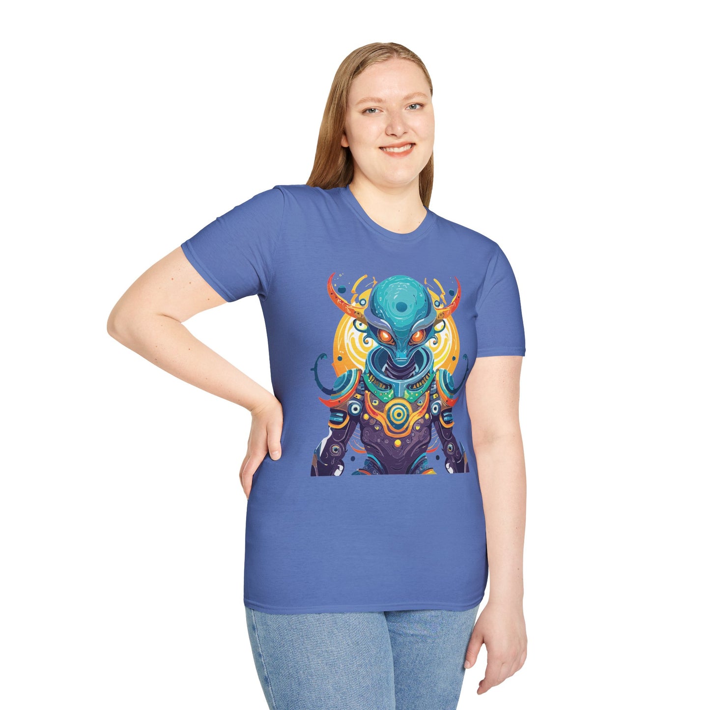 Alien T Shirt Cosmos Shirt Unisex Short Sleeve Tee With Alien Art Design Ring Spun Cotton