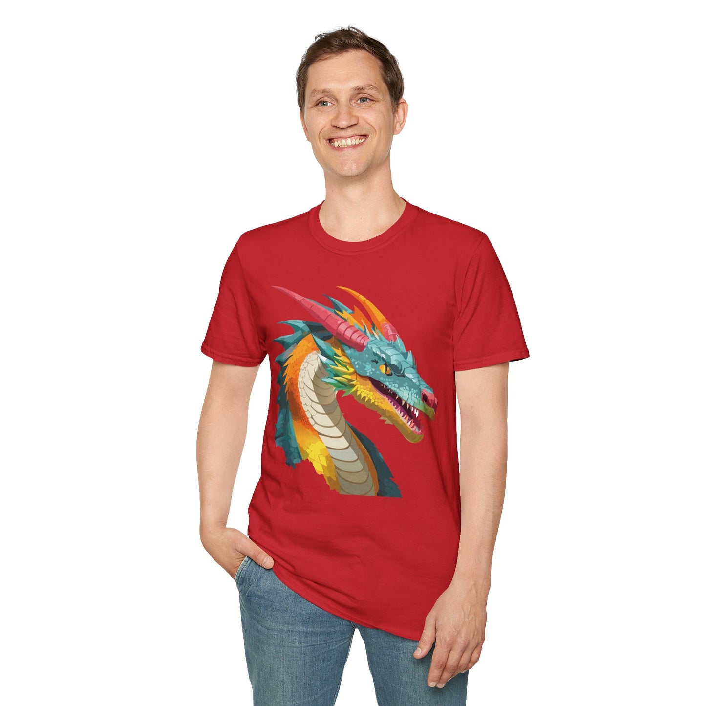 Dragon T Shirt Unisex Softstyle Art Design Tee With Animals Theme Gildan 64000 Premium Quality