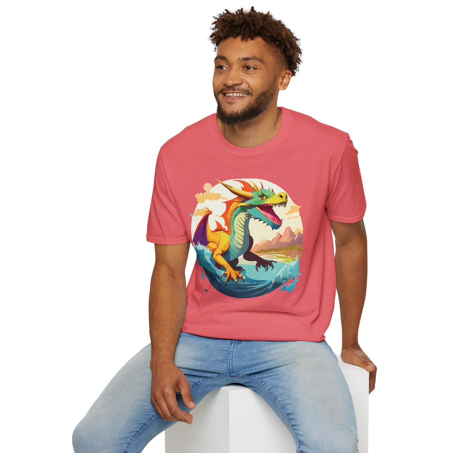 Dragon T Shirt Unisex Animal Print Dragon Shirt Gildan Softstyle Cotton Tee 64000