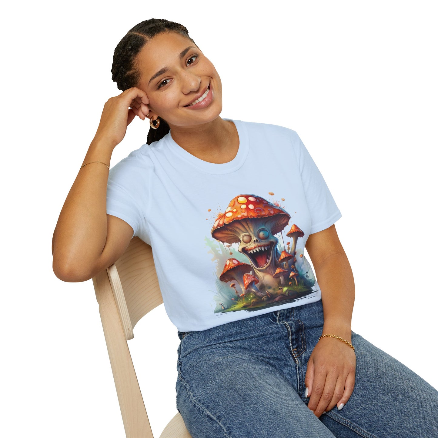 Mashroom Short Sleeve Tee Unisex Funny Mashroom Shirt With Fungus Graphic Gildan Softstyle 64000