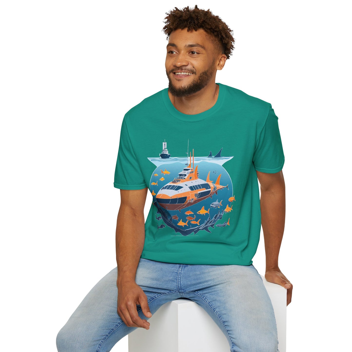 Ocean Tee Shirt, Ocean Shirt, Shirt with Ocean, U boat Tees, Shirt with U-Boat