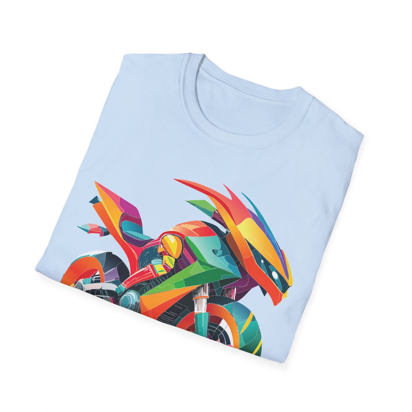 Unisex Bike T Shirt With Motorcycle Artwork Premium Cotton MTB Tee Softstyle 64000