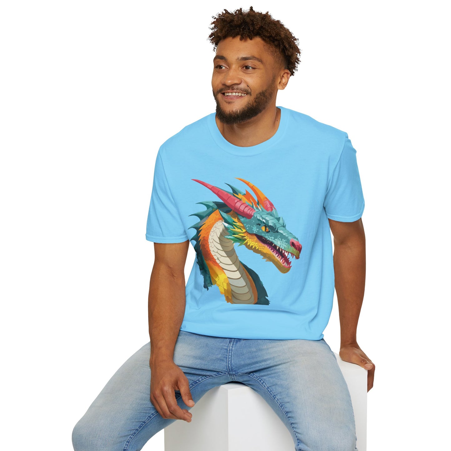 Dragon T Shirt Unisex Softstyle Art Design Tee With Animals Theme Gildan 64000 Premium Quality