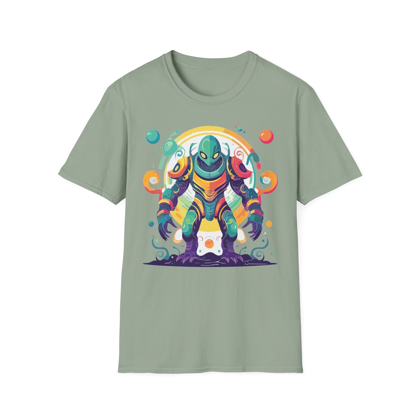 Cosmos Alien T Shirt Unisex Softstyle 64000 with Art Design Durable Comfort Artwork Tee