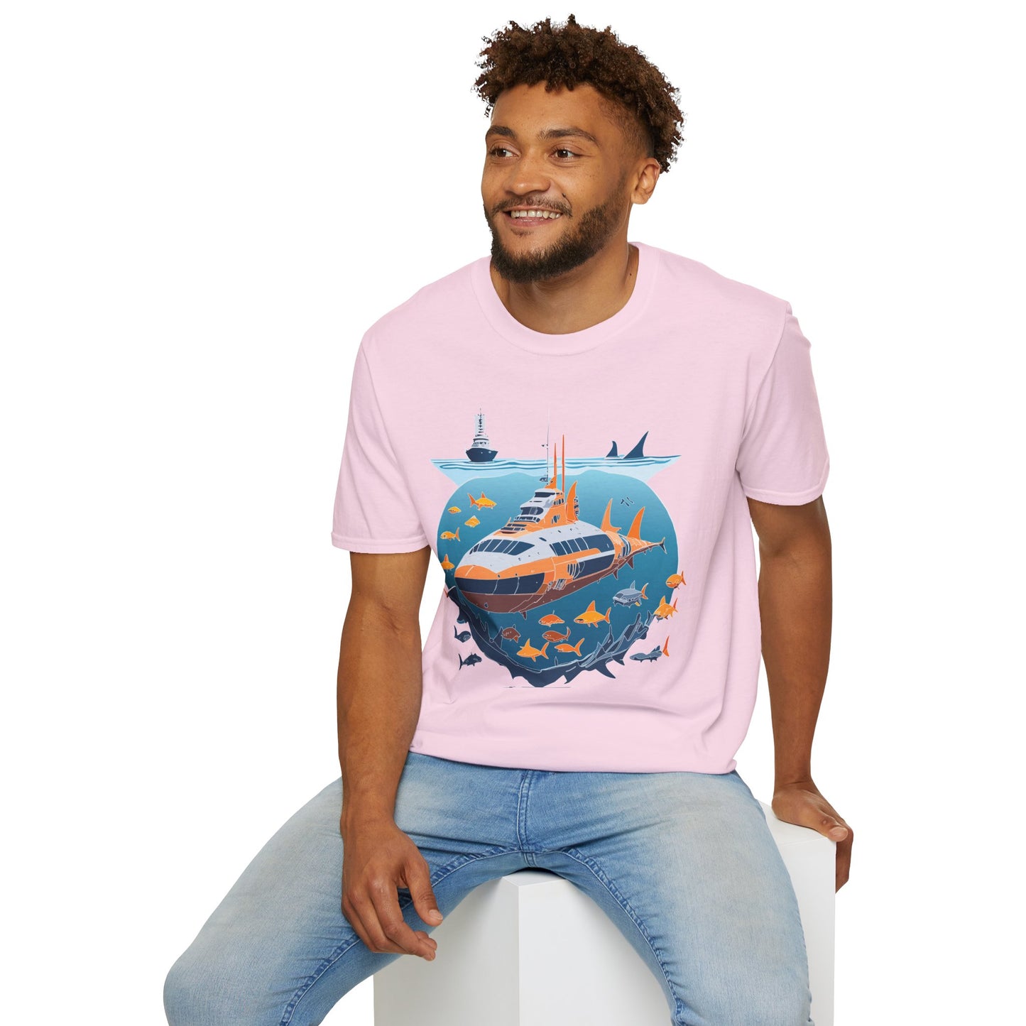 Ocean Tee Shirt, Ocean Shirt, Shirt with Ocean, U boat Tees, Shirt with U-Boat