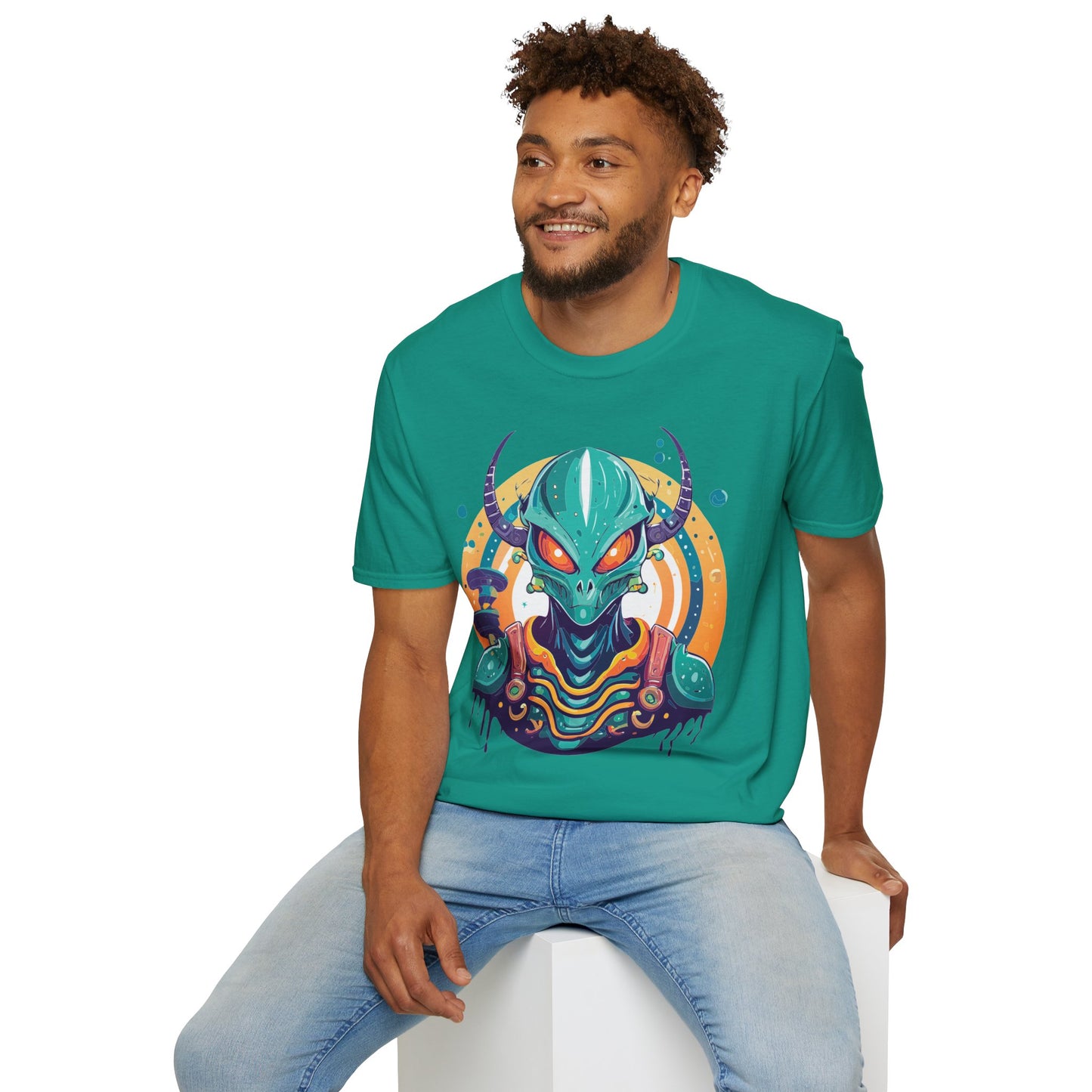 Alien T Shirt Cosmos Shirt Unisex Softstyle Tee 100 Percent Ring Spun Cotton Short Sleeve