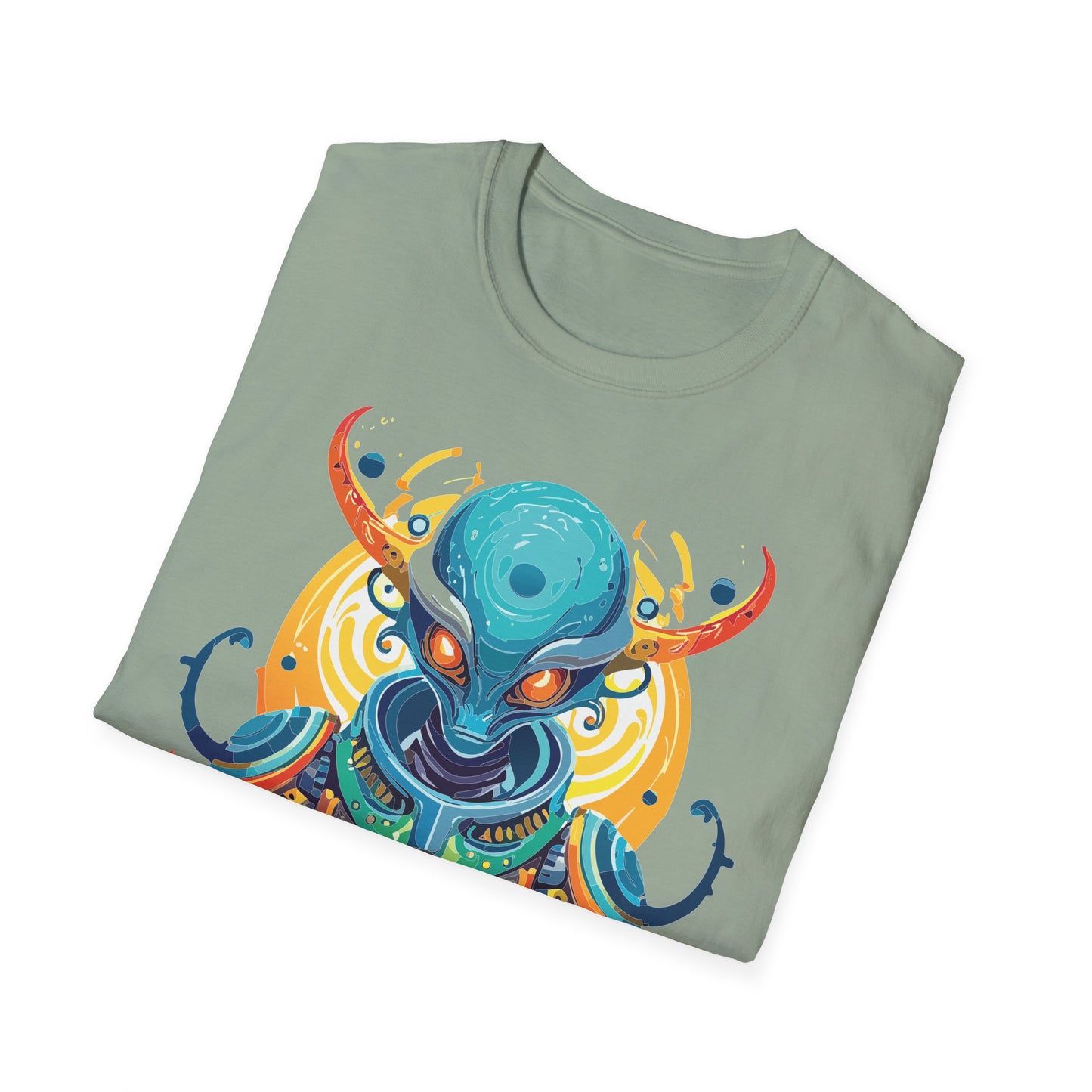 Alien T Shirt Cosmos Shirt Unisex Short Sleeve Tee With Alien Art Design Ring Spun Cotton