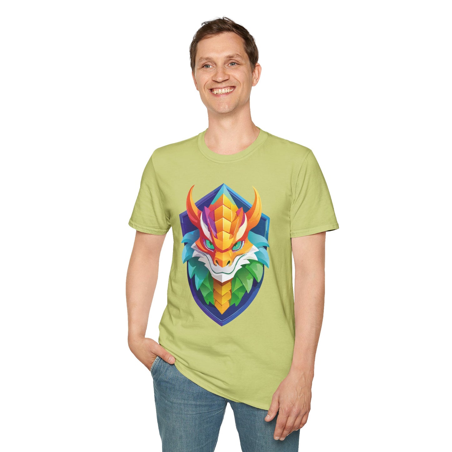 Unisex Dragon T Shirt Softstyle 64000 100 Percent Ring Spun Cotton Comfortable Tee