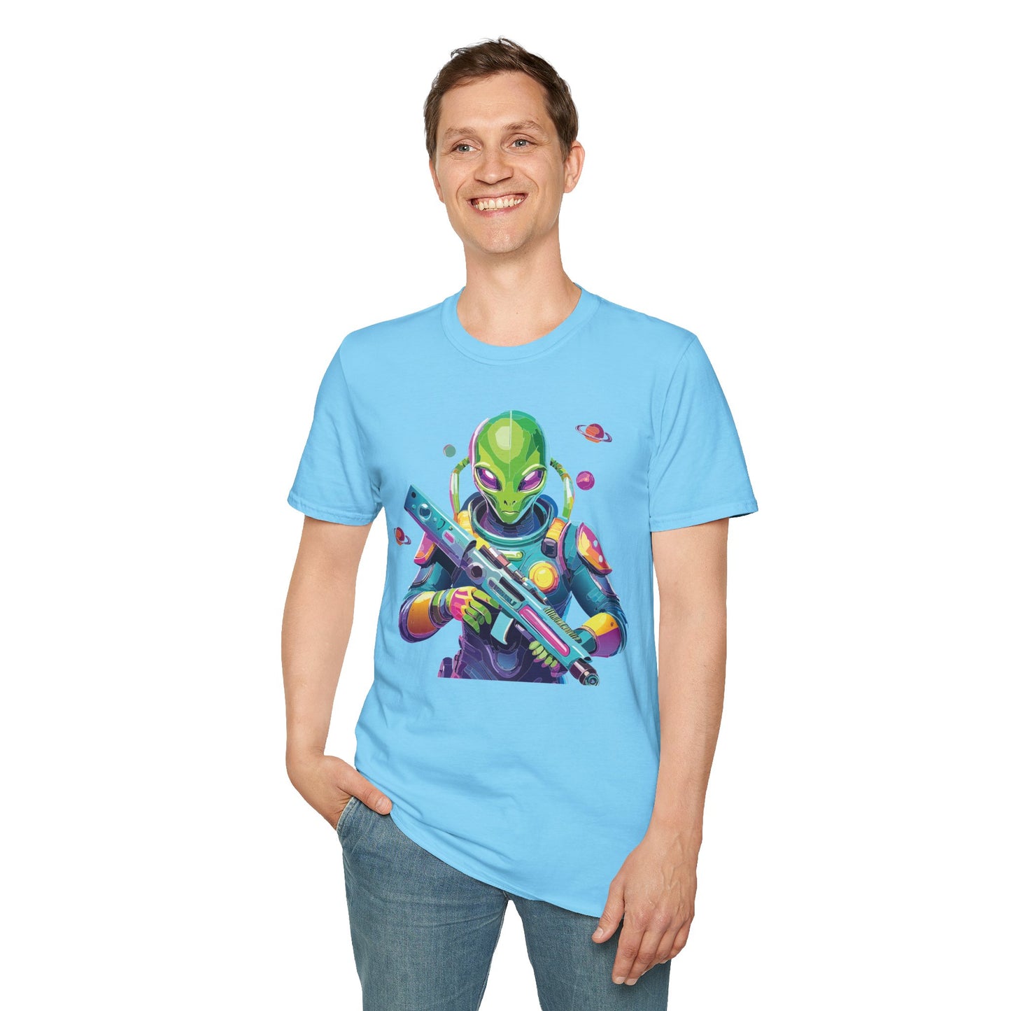 Alien Cosmos T Shirt Unisex Gildan Softstyle 64000 Art Design Tee For Everyday Comfort