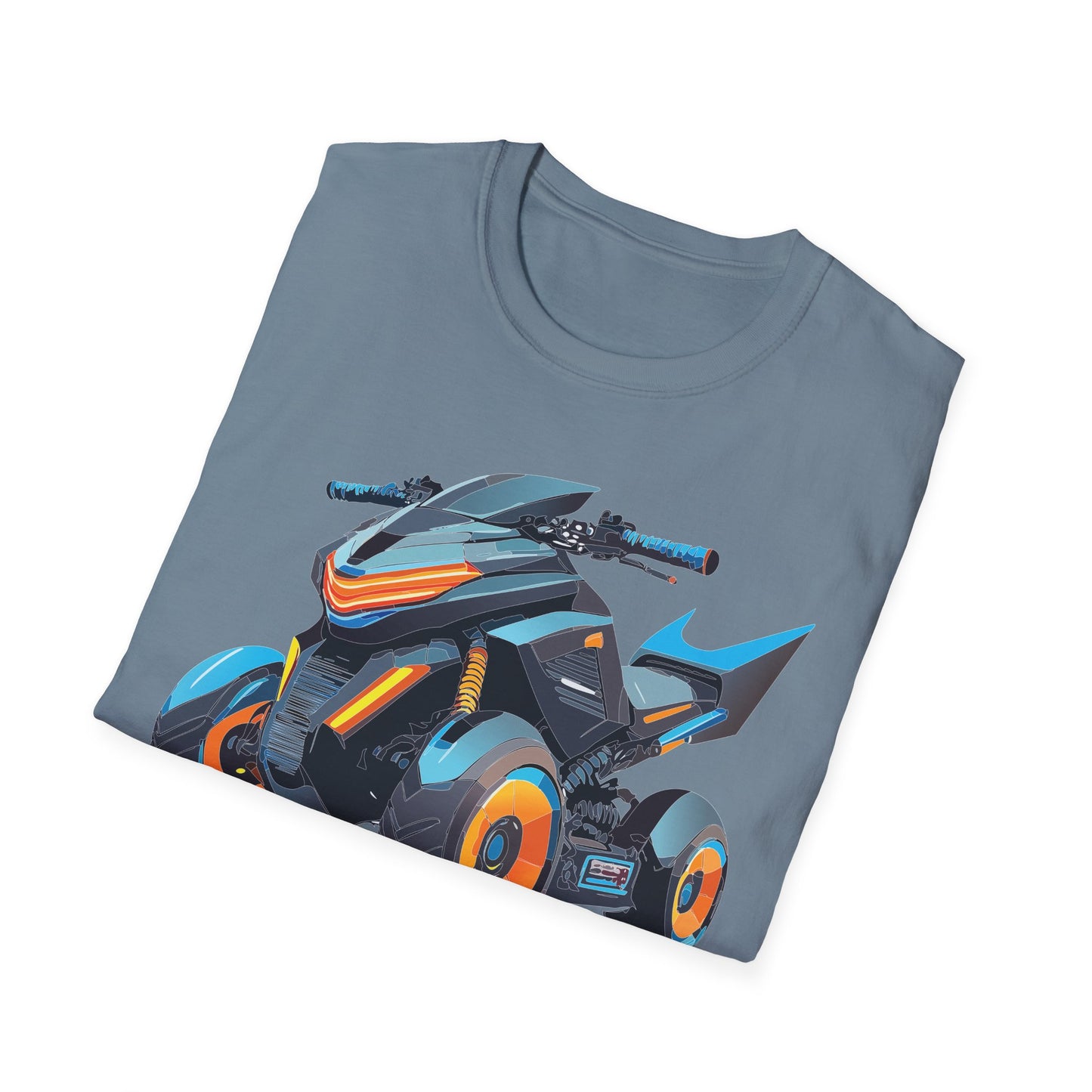 Unisex Motorcycle Art Design T Shirt Softstyle 64000 MTB Graphic Tee For Riders