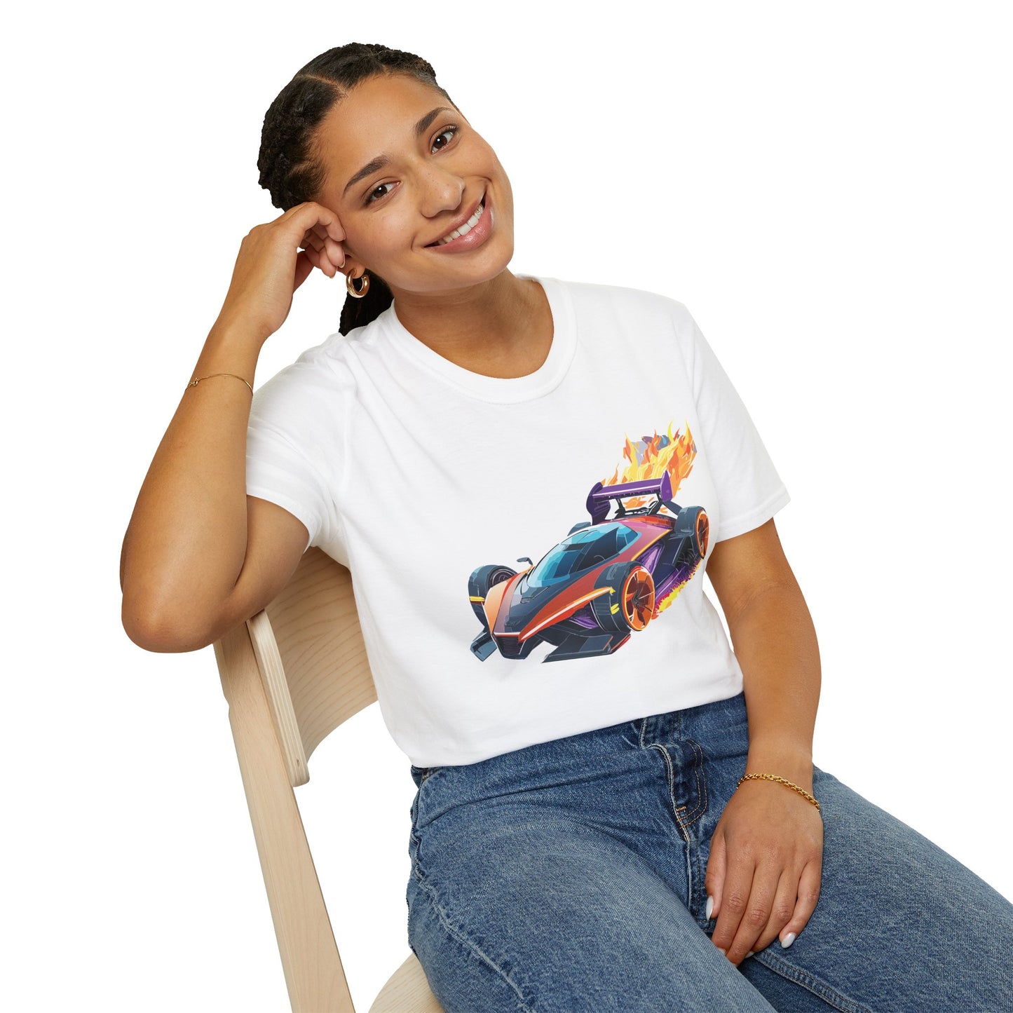 Unisex Car T Shirt Hot Wheels Graphic Tee Car Shirt Gildan Softstyle 64000 Cotton Tee