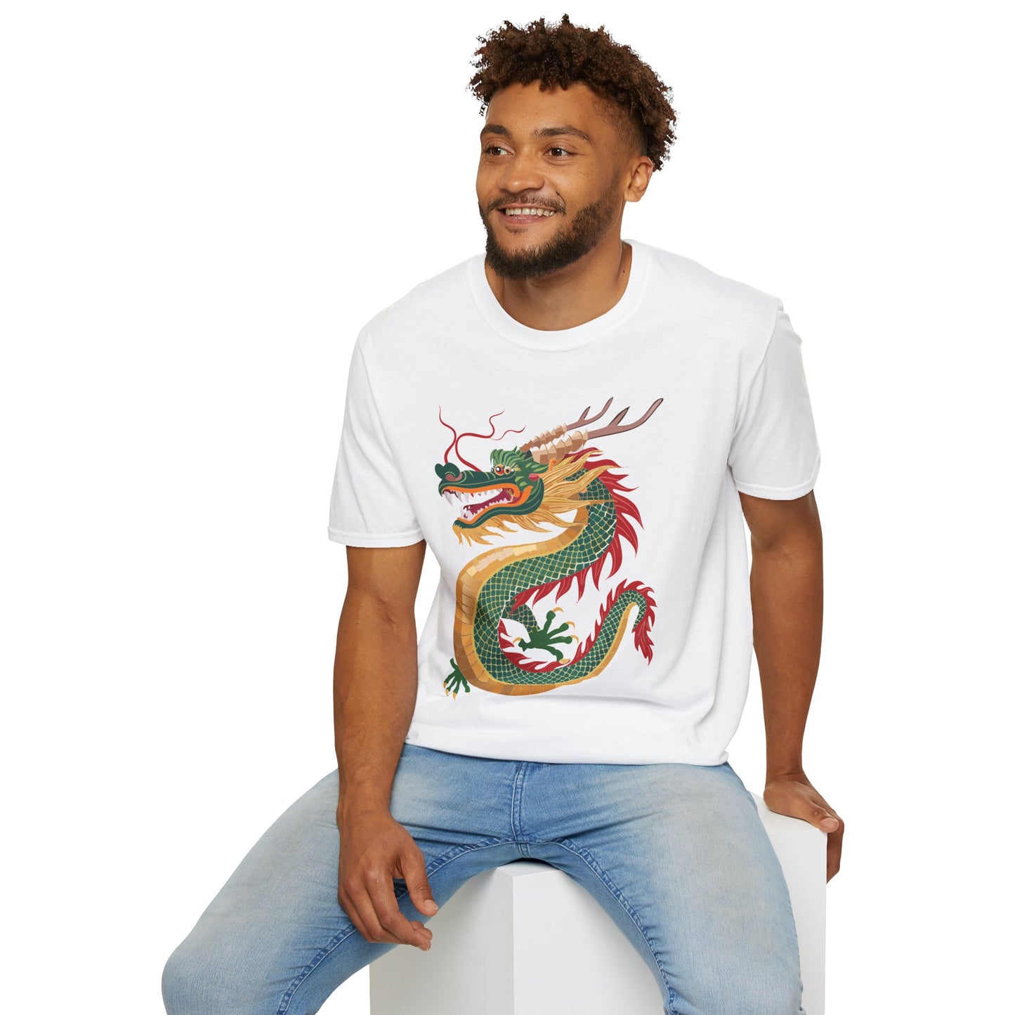 Dragon T Shirt Unisex Dragon Shirt With Animal Art Design Gildan Softstyle 64000 Tee