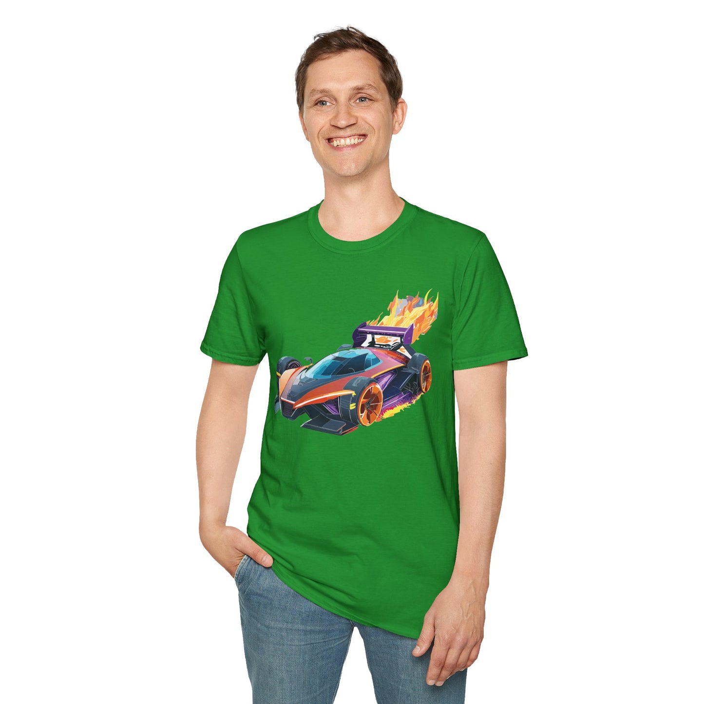 Unisex Car T Shirt Hot Wheels Graphic Tee Car Shirt Gildan Softstyle 64000 Cotton Tee