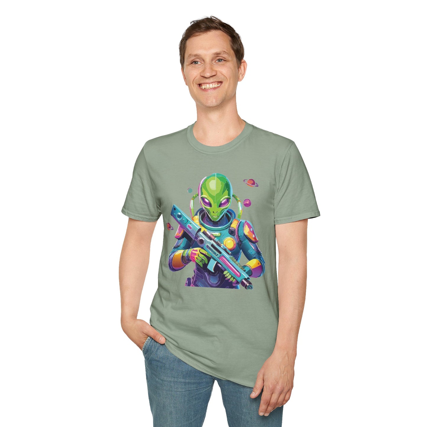 Alien Cosmos T Shirt Unisex Gildan Softstyle 64000 Art Design Tee For Everyday Comfort